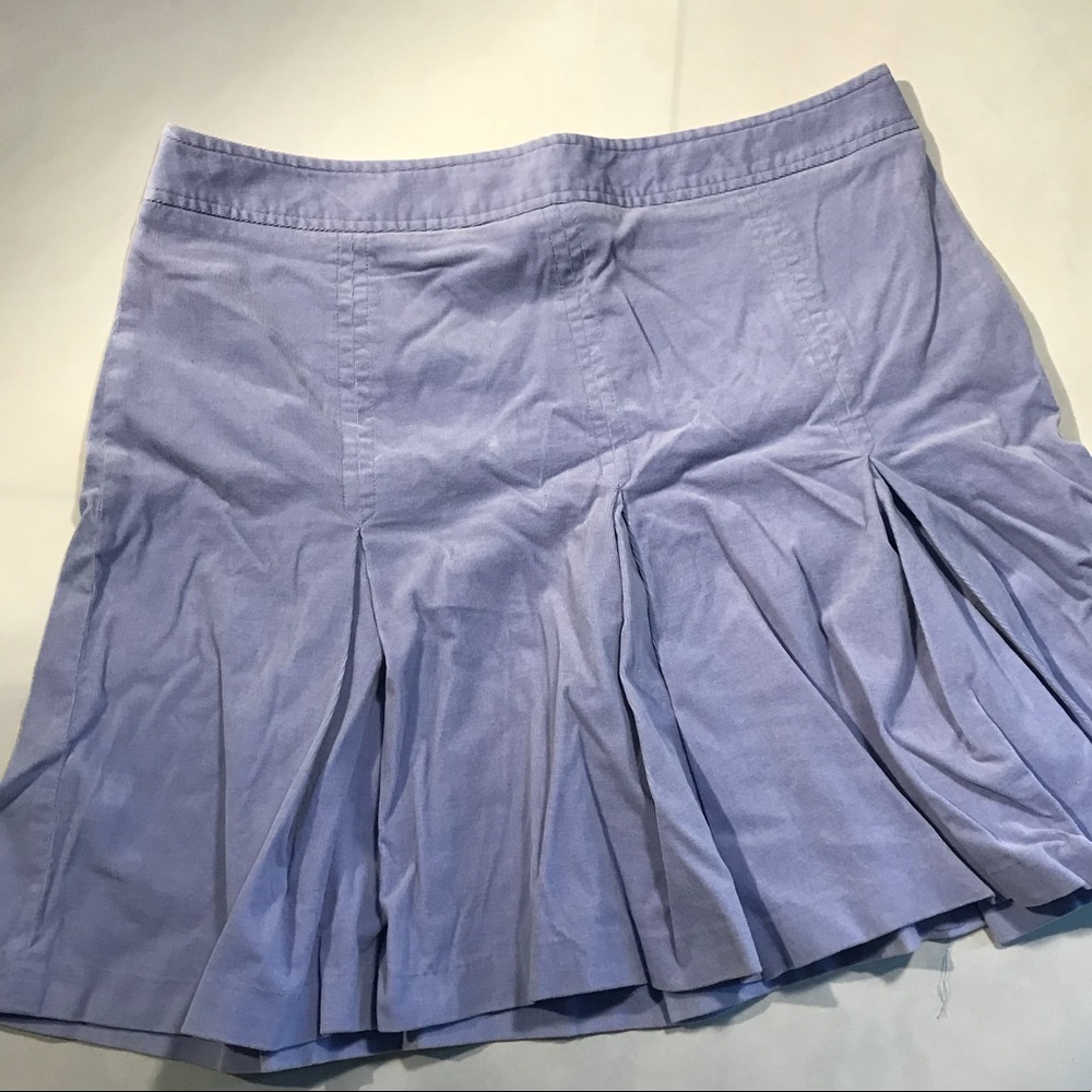 Pleated stretch corduroy skirt